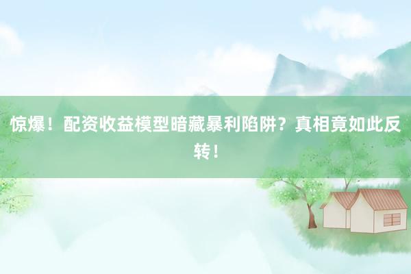 惊爆！配资收益模型暗藏暴利陷阱？真相竟如此反转！