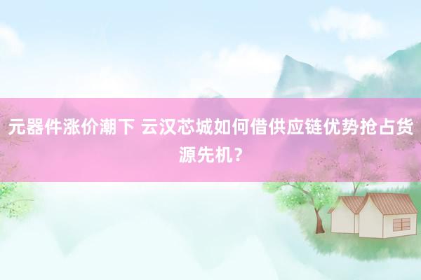元器件涨价潮下 云汉芯城如何借供应链优势抢占货源先机？