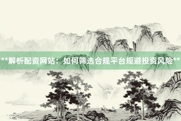**解析配资网站：如何筛选合规平台规避投资风险**